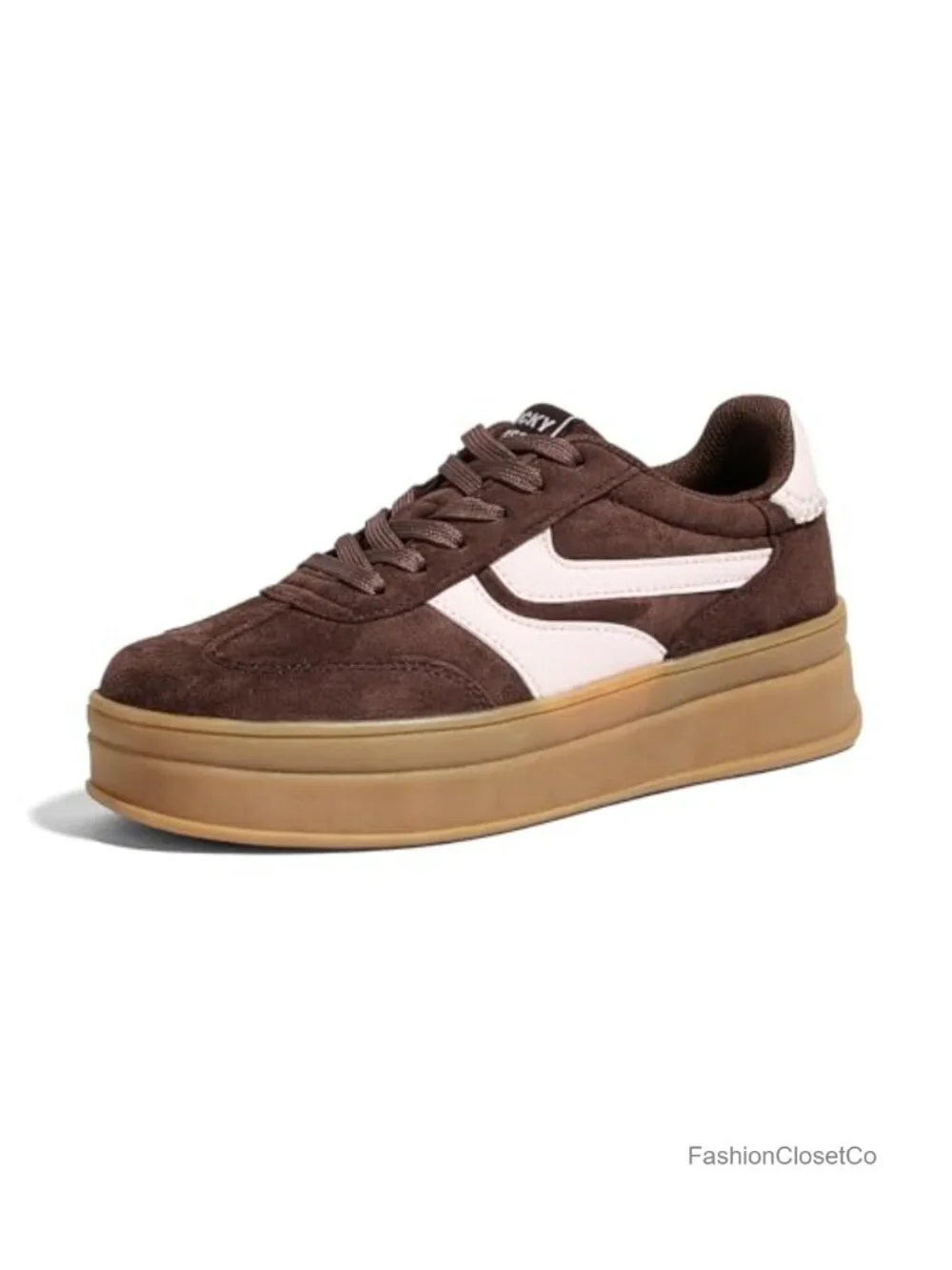 Women Platform Sneakers Suede Memory Foam Slip-Resistant Casual Walking Shoes